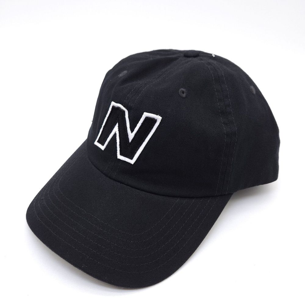 New Balance 6 Panel Block N Snapback Hat Black Ball Cap Cotton Running Unisex